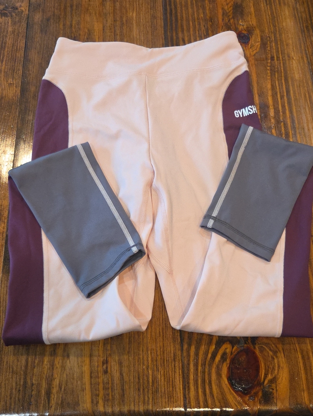 Gymshark Womens' Pink and Plum Colorblock Leggings